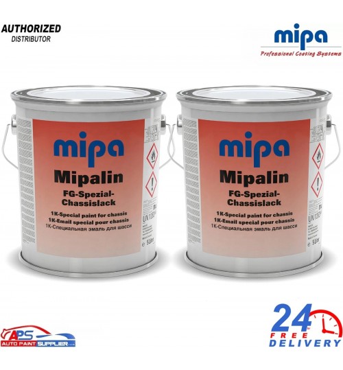 2x MIPA Mipaline RAL 9005 1K Black Chassis Paint 5Ltr – Strong Protective Coat
